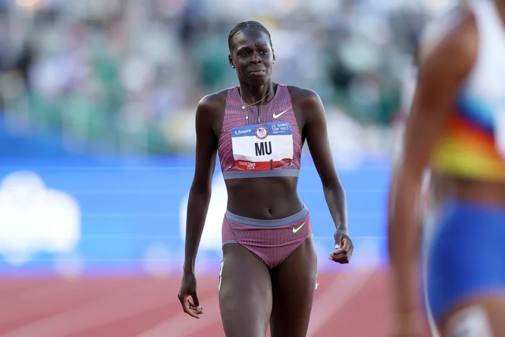 Athing Mu, the defending gold medalist in the 800-meter race, will not be competing in Paris after a fall during the Olympic trials